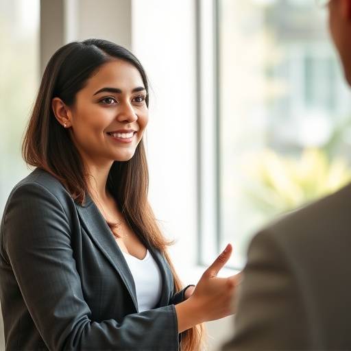 Person confidently answering a behavioral interview question